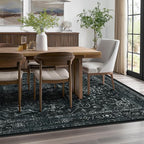 Distressed Black Rugs for Living Room 6x9, Low Pile Thin Area Rugs for Bedroom - Image 3