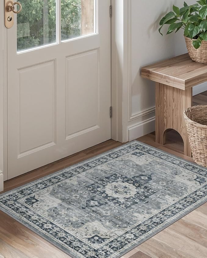 DEXI Area Rugs for Entryway 2x3, Washable Low Pile Vintage Traditional Entry - Image 7