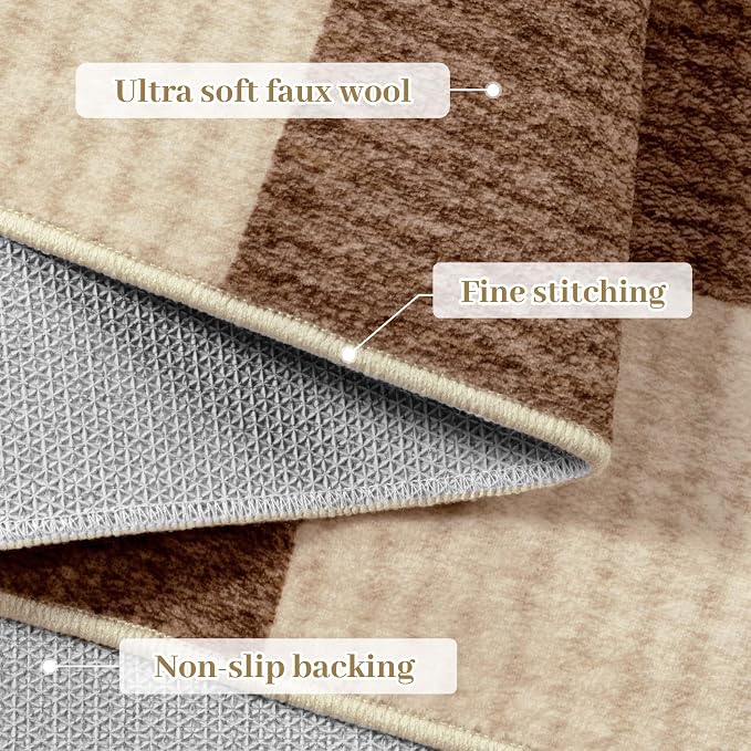 LIVEBOX 8x10 Area Rugs for Living Room, Checkered Non-Slip Washable Rugs - Image 8
