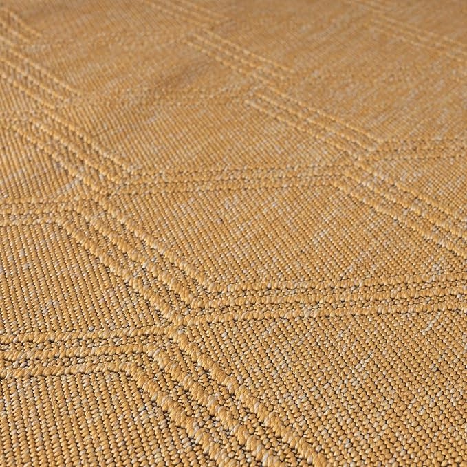 LUXE WEAVERS Modern Farmhouse Yellow 5x7 Washable Area Rug, Anti-Slip Diamond - Image 5