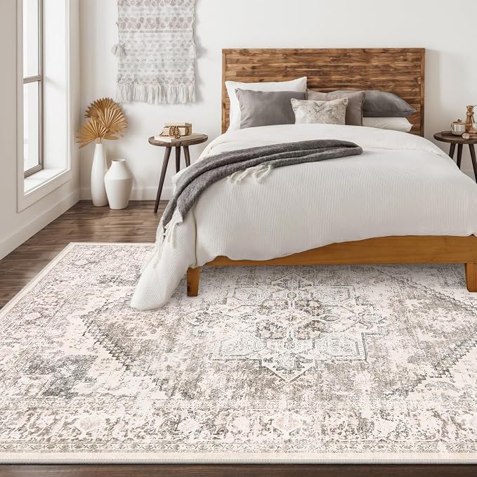 LIVEBOX 8X10 Area Rugs for Living Room, Washable Beige Neutral Boho Rugs Large - Image 6