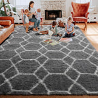 ONASAR 8x10 Area Rugs for Living Room, Fluffy Grey and White Bedroom Rug - Image 7