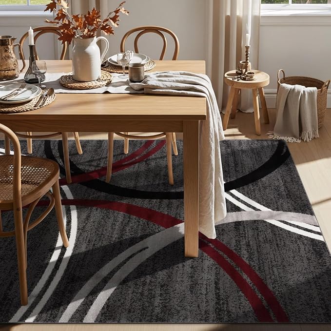 Rugshop Modern Wavy Circles Design Non-Shedding Area Rug, Carpet - Image 8