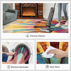 Chromatic Geometric Area Rugs 6x9ft, Abstraction Deco Fluffie Rugs - Image 6