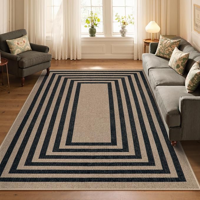 Lahome Modern Geometric Easy Jute Dining Room Rug, 5x7 Modern Rugs - Image 7