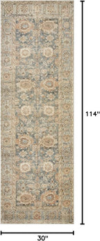 Loloi Margot Collection MAT-03 Ocean/Spice 2'-6" x 9'-6" Runner Rug feat. - Image 2