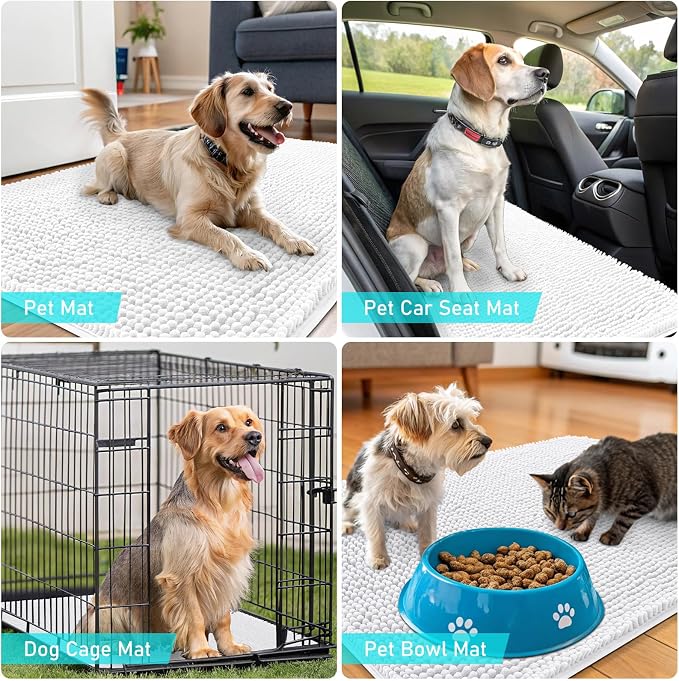 OLANLY Dog Door Mat for Muddy Paws 47x32, Absorbs Moisture and Dirt, Absorbent - Image 7