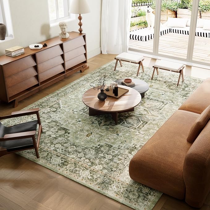 9×12 Machine Washable Rug for Living Room, Boho Vintage 9×12 Area - Image 4