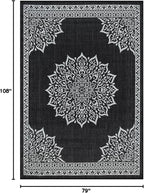 CAMILSON Outdoor Rug, 6x9 Medallion Black White Modern Area Rugs - Image 2