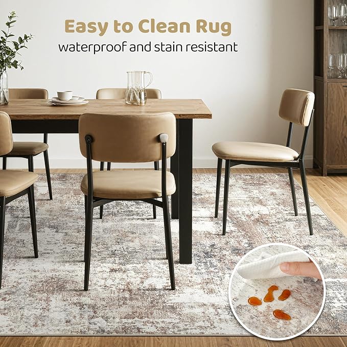 10x12 Area Rug Living Room: Washable Large Abstract Modern Soft Rugs Stain - Image 6
