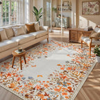 Wonnitar Floral Washable Area Rug 4x6 Halloween Rug, Non-Slip Soft Fall Rugs - Image 3
