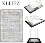 Area Rug 10x12 Living Room Rugs, Machine Washable Vintage Distressed Boho Area - Image 8