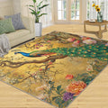 Peacock Peony Rugs for Bedroom by STRELEC