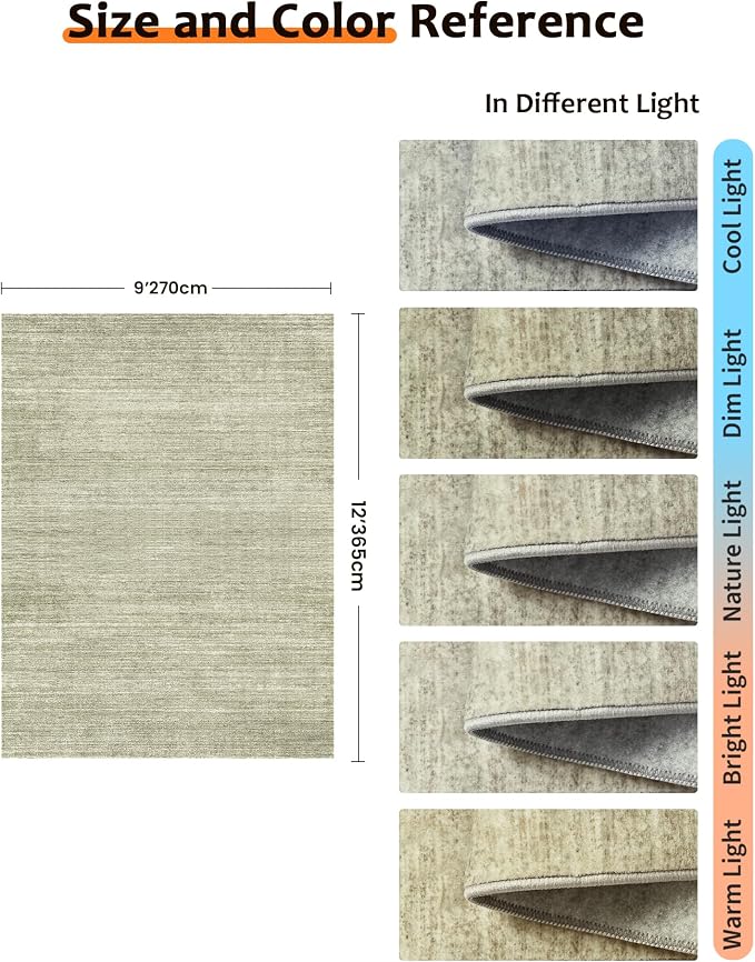 Art&Tuft Washable Rugs 9x12, Low Pile Area Rugs 9x12 Living Room - Image 2