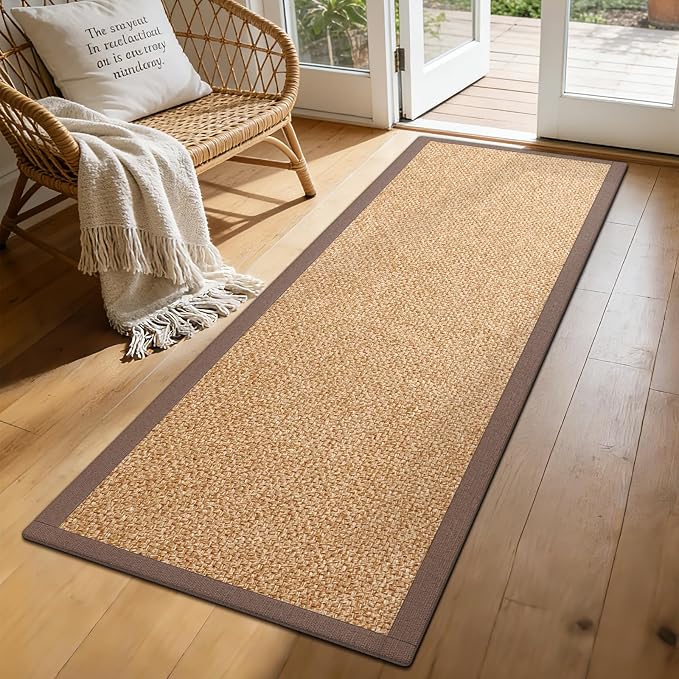 Washable Hallway Runner Rug 2x6 Jute Like Kitchen Runner Mat Rugs Non Slip by YDKGL