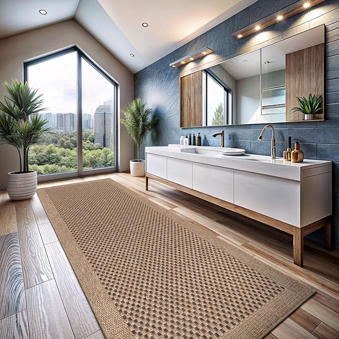 CAMILSON Indoor and Outdoor Runner Rug Natural Sisal Boho Woven Design - Image 4