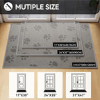 Door Mat Indoor Entrance 24"x35", 0.16" Thin Paw Print Low Pile Doormat - Image 2