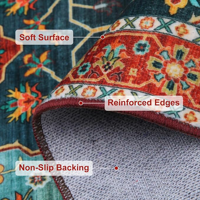 WILLSUN Washable Area Rugs, 9x12 Non-Slip Boho Large Area Rugs - Image 6