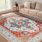 WILLSUN Washable Area Rugs, 6x9 Non-Slip Boho Large Area Rugs - Image 2