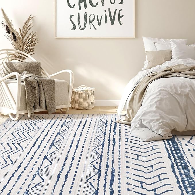 Nakagishi Area Rugs 8x10 Living Room: Washable Boho Large Neutral Soft - Image 6