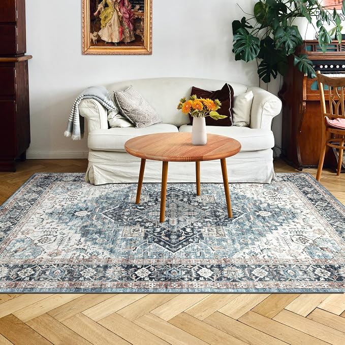 Area Rug 3×5, Vintage Boho Rug, Ultra-Soft Low Pile, Non Slip, Stain Resistant - Image 6