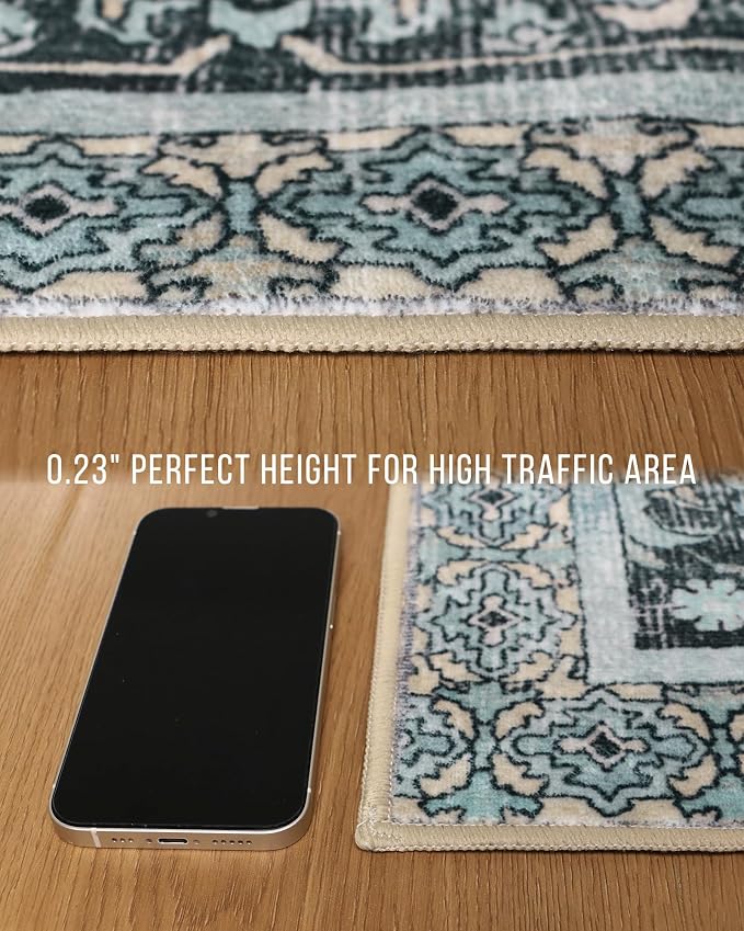 GENIMO 8X10 Area Rugs for Living Room, Machine Washable Vintage Floor Cover - Image 4