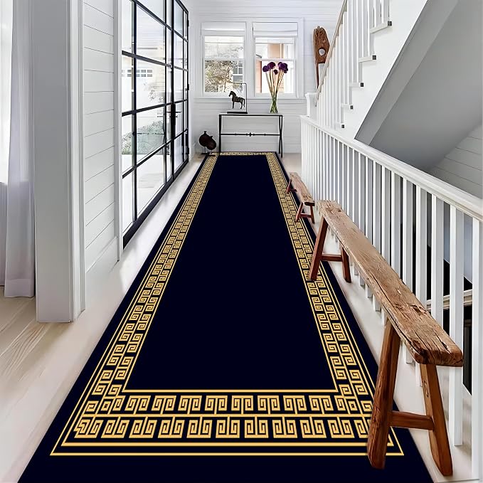 Modern Geometric Meandering Throw Carpet Runner - Image 3