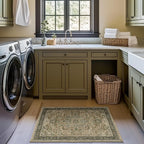 Vintage Distressed 2x3 Kitchen Rugs Washable Non Slip, Moody Medallion Door Mat - Image 3