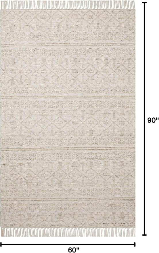 Loloi Angela Rose Rivers Collection RIV-03 Sand/Ivory 5'-0" x 7'-6" Reversible - Image 2