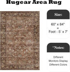 HUGEAR 5x7 Machine Washable Rugs Brick Red Hallway Area Rug Indoor Accent Rug - Image 2