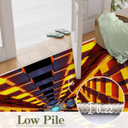 3D Abstract Grid Area Rug, Visual Illusion Realistic Cave Indoor Carpets - Image 6