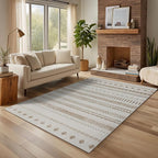 9x12 Area Rug Living Room Rugs, Boho Stain Resistant Washable Rug, Vintage - Image 2