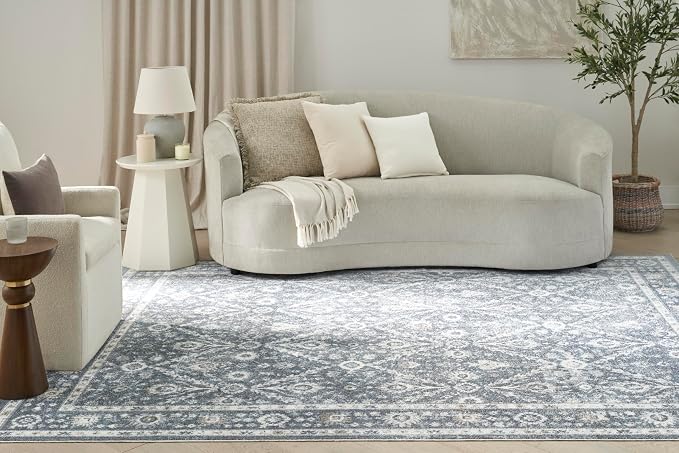 Nourison Home Astra Machine Washable Dark Blue 7'10" x 10' Area Rug - Image 5