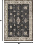 RUGGABLE Washable Vintage Area Rug – Verena Dark Wood 5x7, Stain-Resistant - Image 3