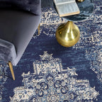 vivorug Round Rug 4ft Vintage Round Area Rug Non-Slip Indoor Carpet - Image 5