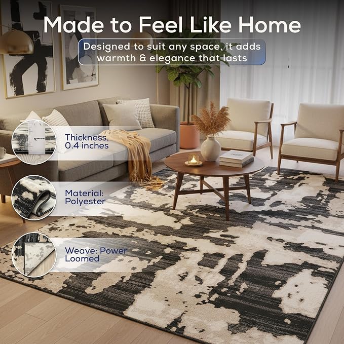 Abani Terra Cream Area Rug for Living Room, Bedroom - Image 6