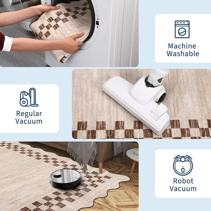 GarveeHome Area Rug 6x9 Large Living Room Modern Border Throw Rug - Image 6
