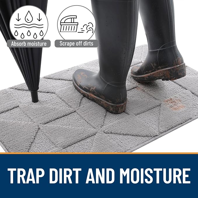 OLANLY Door Mats Indoor, Dirt Resist, Entrance Washable Mat, Low-Profile Inside - Image 4