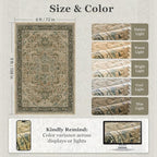 Moody 6x9 Area Rugs for Living Room, Low Pile Thin Washable Non Slip Rugs for - Image 2