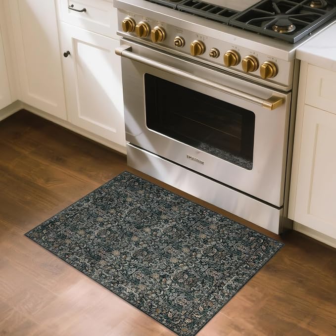Small Rug 2x3 for Entryway: Boho Floral Door Mat Indoor Entrance Washable - Image 3