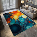Modern Abstract Area Rug, Fluid Art Abstract Area Rug, Modern Colorful Bubbles - Image 7