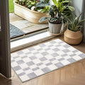 EVERGRACE Checkered Plaid Area Rug 2x3, Soft Fuzzy Faux Wool Rugs Washable Anti by EverGrace