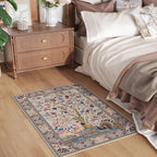 Rugcomf Indoor Door Mat 2x3 Rug Vibrant Tree of Life-Patterned Vintage Machine - Image 4