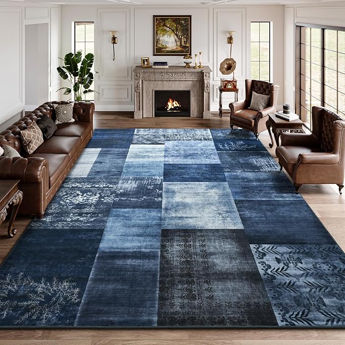 DweIke Washable Area Rugs for Living Room, 4x6 Soft Bedroom Rugs, Geometric by DweIkeHomeDecor