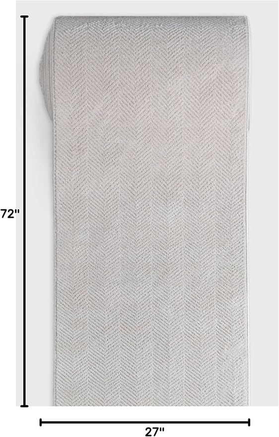 Well Woven Custom Size Hallway & Stair Runner- Harlow Pompeii Ivory 27 Inches - Image 2