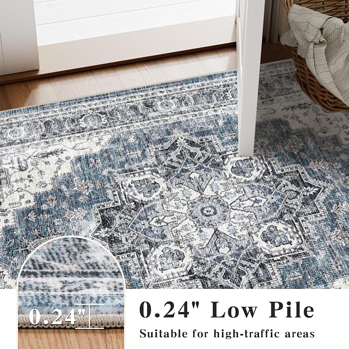 5x7 Area Rugs for Living Room Ultra-Soft Washable Rug Vintage Distressed Boho - Image 5