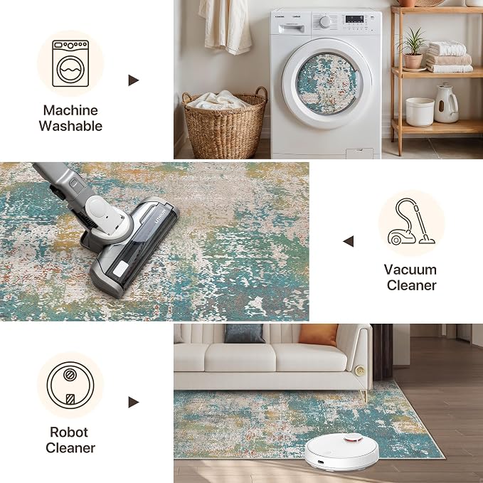 GENIMO 6x9 Area Rugs for Living Room, Machine Washable Rug Non Slip, Low Pile - Image 7
