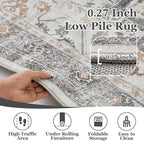 Large Farmhouse Area Rugs 9x12 for Living Room, Distressed Medallion Printed - Image 6