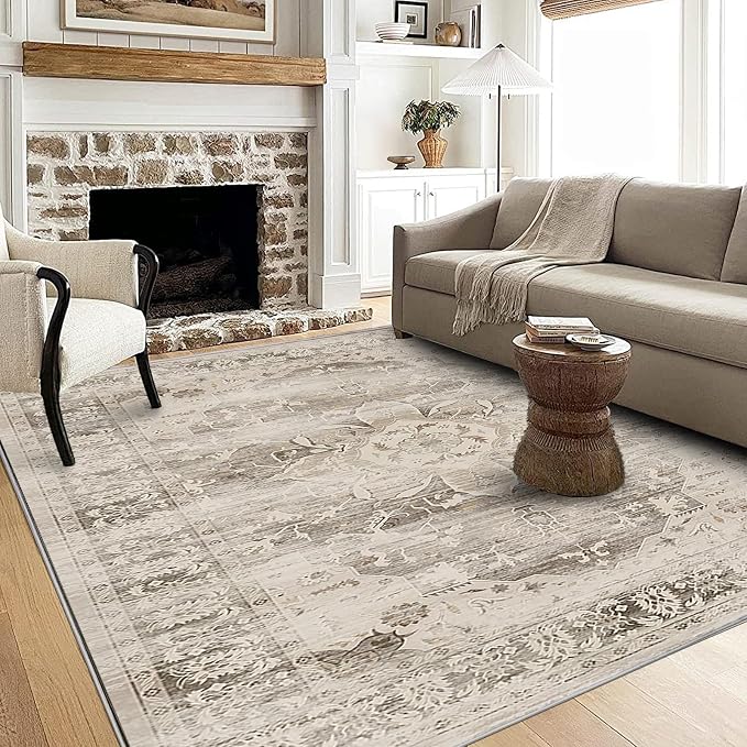 Washable Area Rugs for Living Room 5’x7’ Non Slip Low Pile Area Rugs for by RUGYHOME