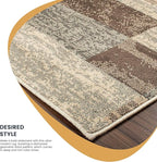 Superior Indoor Runner Rug, Jute Backed, Modern Geometric Patchwork Floor Decor - Image 7
